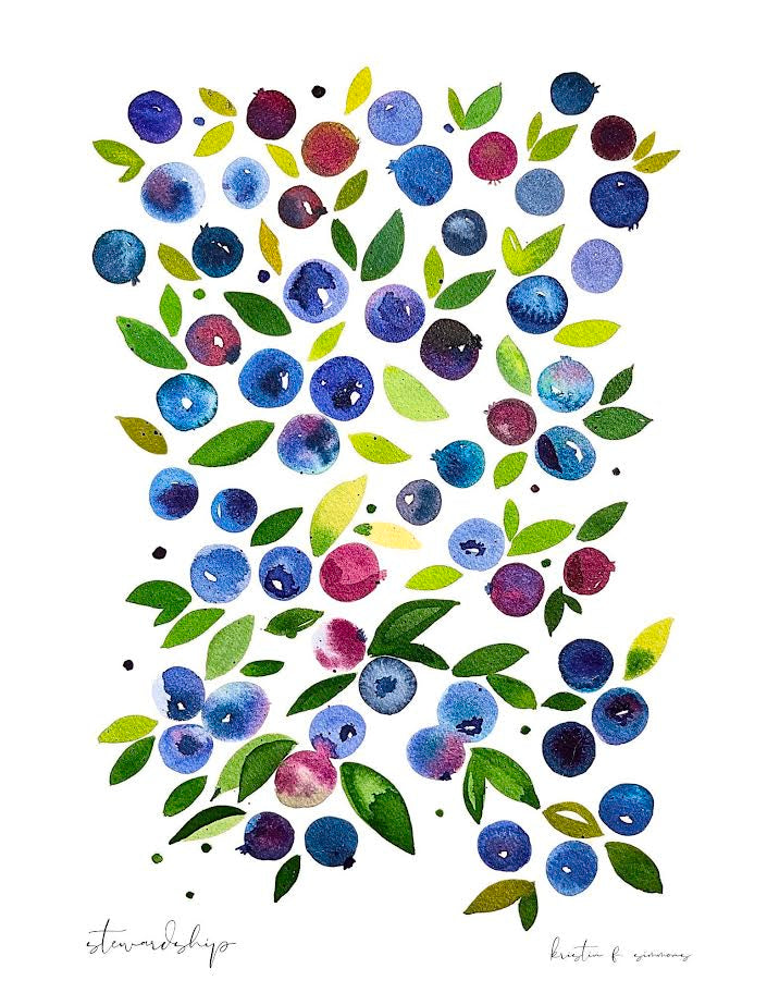 Blueberries · Recycled Cards 5-pack · Kristin Simmons