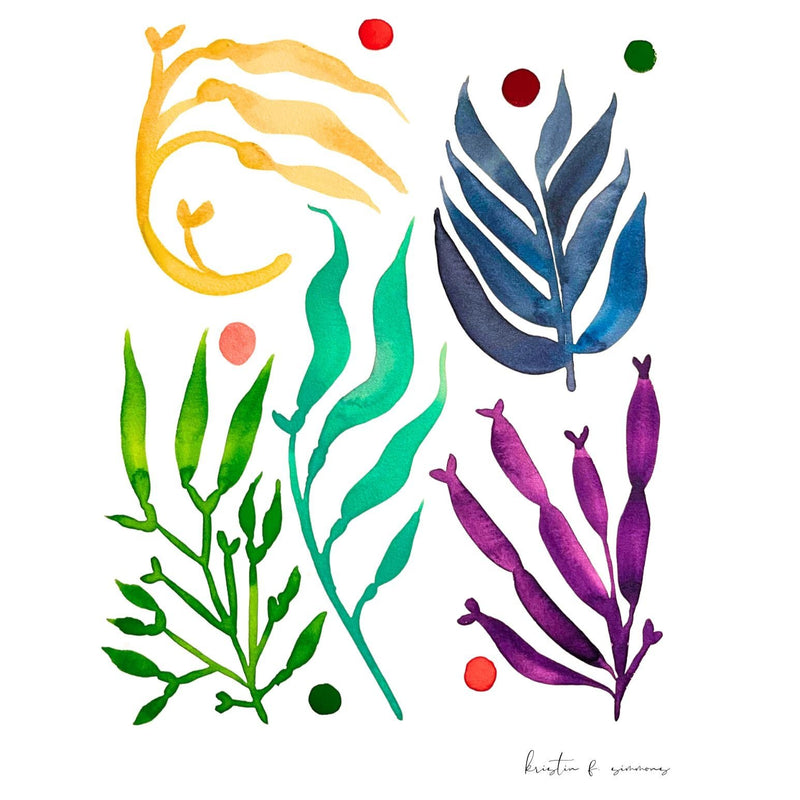 Blue Matisse Seaweed · 5x7 Fine Art Print · Kristin Simmons