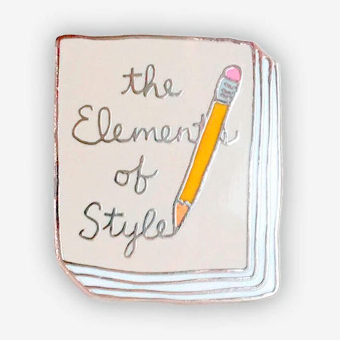 The Elements of Style Enamel Book Pin