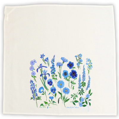 Beautiful Blues White Tea Towel · Liberty Graphics