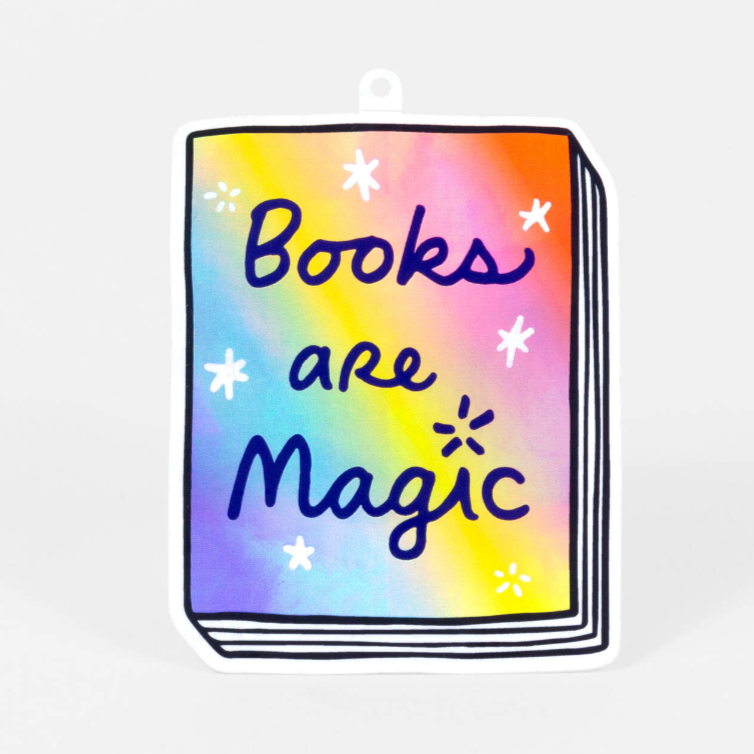 Books Are Magic Rainbow Sticker