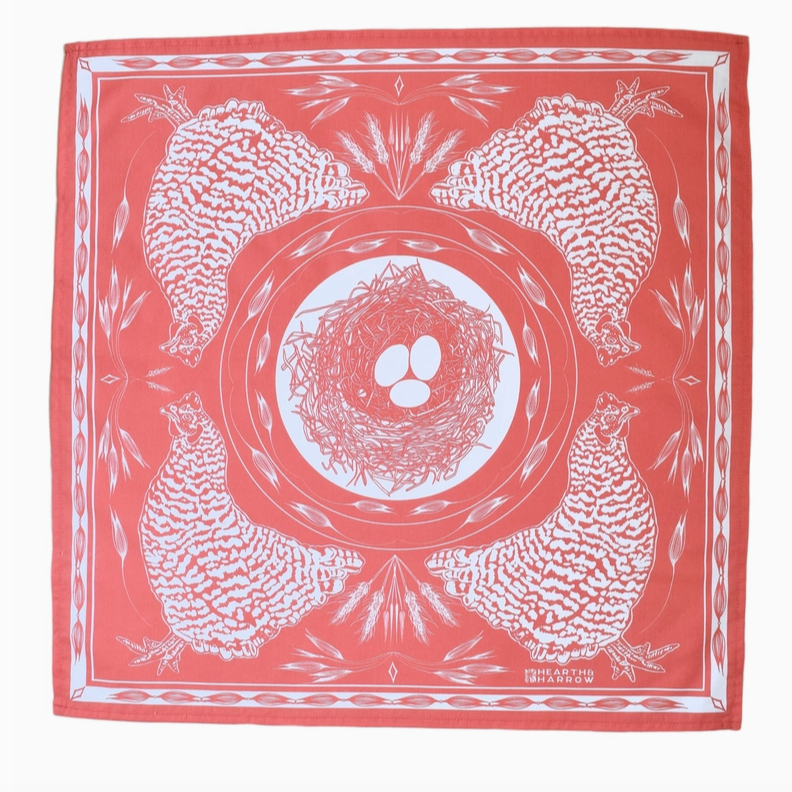 Chicken Bandana - 100% Cotton - Red · By Hearth and Harrow